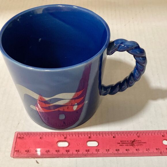 Vintage Princess Cruises Cruise Line Blue Ceramic Coffee Mug Cup Rope Handle - Picture 10 of 12